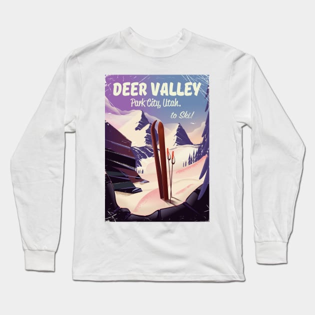 Deer Valley Park City Utah USA Long Sleeve T-Shirt by nickemporium1